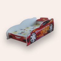 Pat copii Turbo Speed 95, alb, cu saltea, pentru 2-8 ani, 140 x 70 cm - 2