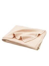 Patura impletita din bumbac organic 80x100 cm dusty pink - 3