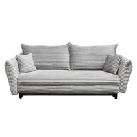 Canapea CAMILLE T extensibila, 3 locuri, cu arcuri si lada depozitare, gri deschis, 238x115x95 cm - 1