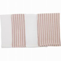 Set 4 Lavete Bubaba din Muselina - 40x40 cm, Pink Stripes - 1
