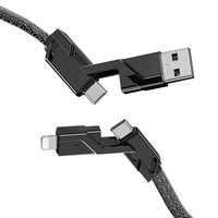 Cablu de Date USB C la C 4 in 1 cu Cablu Nailon Impletit Plan - 1