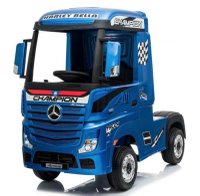 Camion electric pentru copii 2-7 ani Mercedes ACTROS, 4x4, 180W, 12V, roti moi, scaun tapitat, PREMIUM  Albastru - 1