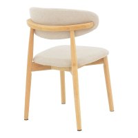 Scaun Ubene din lemn de cauciuc si material textil nuante naturale si bej 46x58x79 cm - 2