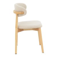 Scaun Ubene din lemn de cauciuc si material textil nuante naturale si bej 46x58x79 cm - 3