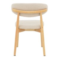 Scaun Ubene din lemn de cauciuc si material textil nuante naturale si bej 46x58x79 cm - 5