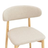 Scaun Ubene din lemn de cauciuc si material textil nuante naturale si bej 46x58x79 cm - 6