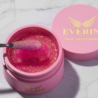 Gel Profesional Everin New Obsession Chic Cheers 50gr - Gel Roz cu Sclipici Auriu - 1
