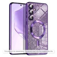 Husa Techsuit Luxury Glitter MagSafe pentru Samsung Galaxy S24 Ultra - Mov Intunecat - 1