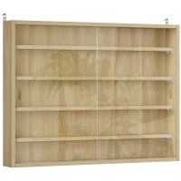 Vitrina HOMCOM cu 5 Rafturi Ajustabile si Usi din Sticla | Aosom Romania - 1