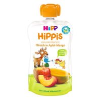 Piure de fructe HiPP cu piersica, mar si mango, 100g, pentru copii de la 12 luni - 1