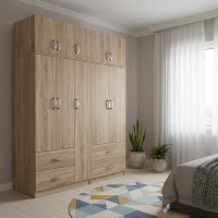 Dulap cu 5 usi, Athos, V24, Stejar, 170x42x240 cm - 1
