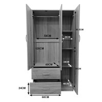 Dulap cu 5 usi, Athos, V24, Stejar, 170x42x240 cm - 11