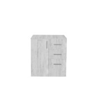 Comoda ALMA, 1 usa, 3 sertare, 70x40x82 cm, pin antichizat - 1