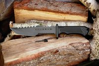 Cutit de vanatoare IdeallStore®, Survival Spirit, otel inoxidabil, amnar, 30.5 cm, negru, teaca inclusa - 11