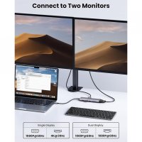 UVerde Docking Station USB-C la Type-C cu 3x USB, HDMI, RJ45, Jack 3.5mm, VGA, TF, SD Card - Gri (15601) - 7