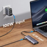 UVerde Docking Station USB-C la Type-C cu 3x USB, HDMI, RJ45, Jack 3.5mm, VGA, TF, SD Card - Gri (15601) - 6