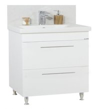 Set Baza front MDF si Lavoar seria 754, cu sertare, 80 cm, alb - 1