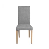 Scaun living TEO, picioare lemn natur, stofa gri deschis, 46x60x98 cm - 1