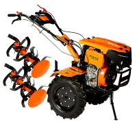 Motocultor diesel Detoolz DZ-MT1005-S001-G01, 11 CP, 418 cc, 4T, pornire electrica, 2 viteze inainte si 1 inapoi, cu roti - 1