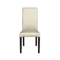 Scaun living TEO, picioare lemn wenge, piele ecologica crem, 46x60x98 cm - 1