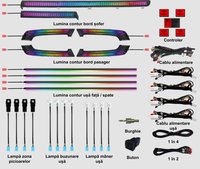 Kit Lumini Ambientale RGB pentru Toyota Land Cruiser Prado 2014-2023, 22 Piese cu Control Bluetooth - 1