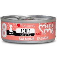 DISUGUAL Mini Me, Somon, conservă hrană umedă fără cereale pisici, (pate), 85g - 2