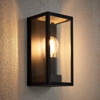 Aplica de perete exterioara industriala neagra IP44 cu sticla clara E14 - 1