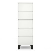 Comoda BORG, 5 sertare, alb, 40x38,8x120,4 cm - 1