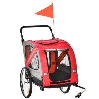 PawHut Remorca pentru Câini 2-in-1, Carucior pentru Bicicletă, Cadru din Oțel, Ideal pentru Călătorii | Aosom Romania - 1