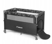 Patut pliabil Kidnort Livsmiljo Dark Grey, 3 in 1, cu 2 niveluri, laterala culisanta, plasa de ventilatie, saltea si geanta, 128 x 78.5 x 68 cm - 8
