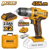 Bormasina Ingco CDLI200528E 20V 45Nm cu 2 Acumulatori si Geanta - 1