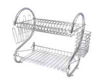 Suport scurgator vase din metal suport pentru 6 pahare tava din plastic 40,5 x 25 x 37,5 cm - 1