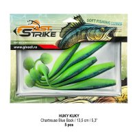 Nălucă Shad Fast Strike Huky Kuky, Culoare Chartreuse Blue Back, 11.5cm, 4.3g, 10buc/plic - 2