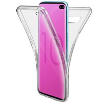 Husa Full TPU 360° (fata + spate) pentru Samsung Galaxy S10+, Gri Transparent - 1
