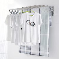 Uscator de rufe retractabil din metal pentru perete - 1