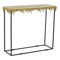 Masa consola Bulco metal auriu-negru 80.5x28x72 cm - 1