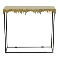 Masa consola Bulco metal auriu-negru 80.5x28x72 cm - 2