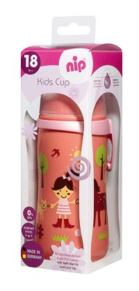 Cana Kids Cup Girl PP 330 ml antipicurare cu clip de prindere 18+ luni - 1