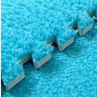 Covoras puzzle pufos 61.5x61.5x1.7 cm, spuma eva, set 2 piese culoare dark blue - 8
