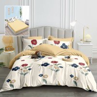 Lenjerie de pat din finet, 6 piese, cu husa pentru saltea - 160x200 si 180x200 (hf6p240) - 1