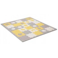 Covoras de joaca KinderKraft LUNO SHAPES - Puzzle 3D Galben, 185 x 165 cm - 1
