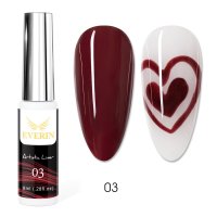 Artistic Liner Gel EVERIN 8ml – 03 | Gel liner burgundy (vișiniu închis) pentru nail art și contururi precise - 1