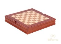 Tabla de sah cu cutie din lemn de nuc, 37 x 37 cm, patrat 40mm - 1