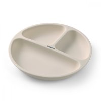 Farfurie Babyono din silicon, cu ventuza, pentru copii, crem - 3