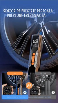 Compresor auto portabil Techstar LW-8018 cu afisaj digital LCD si lanterna LED, presiune maxima 10.3 bar (150 PSI) - 7