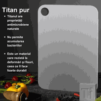 Tocator de bucatarie din titan FOtehniq V4 36x25x0.2 cm, fara miros, usor de curatat, potrivit pentru masina de spalat vase - 5