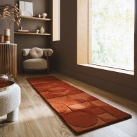 Covor traversa Flair Rugs Gigi Teracota, 60x230 cm, lana 100%, model geometric in relief - 1