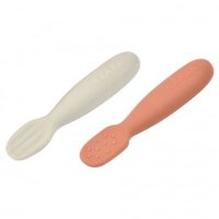 Set de 2 linguri din silicon Beaba in nuanta terracotta velvet grey - 5