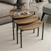 Set masute de cafea stivuibile, 3 bucati Lenny Nuc 45x45x45 cm - 1