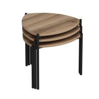 Set masute de cafea stivuibile, 3 bucati Lenny Nuc 45x45x45 cm - 7